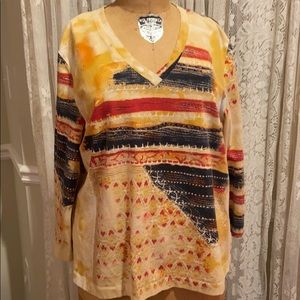 🌺 EUC Chico's Multicolor Long Sleeve Top XL